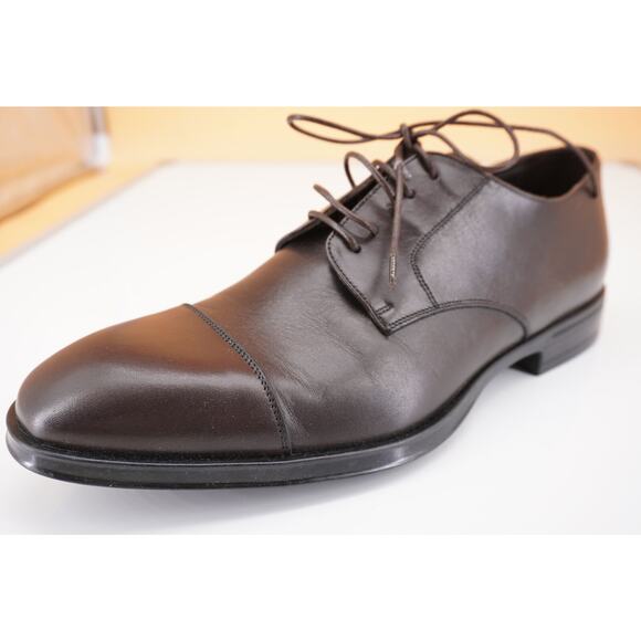 Canali Cap Toe Derby Dark Brown Leather Oxford SZ 9 New Lace Up dress shoe $645 main image 9